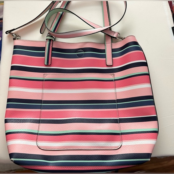 Pretty striped reversible tote bag - Picture 1 of 7